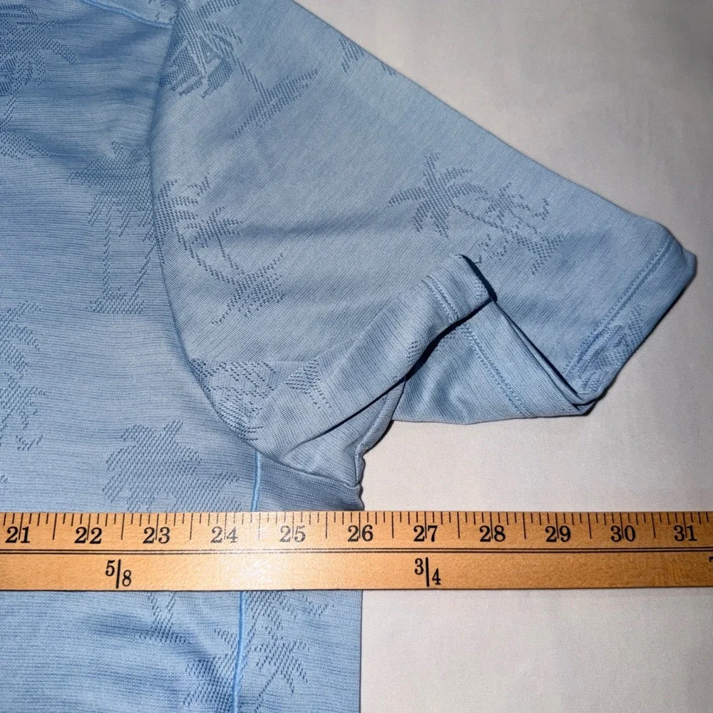 Tommy Bahama Polo Shirt Mens XXL Blue Palm Tree IslandZone Performance Golf